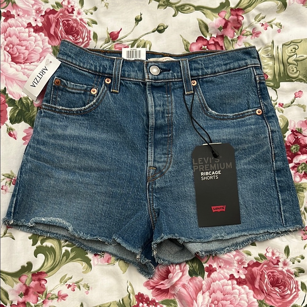 Levi's Premium High-Rise Blue Denim Shorts